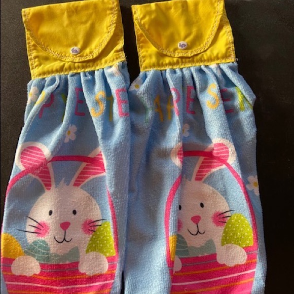 Happy Easter Bunny Hanging Towel, Set of 2 Kitchen, Oven, Spring - Picture 1 of 1